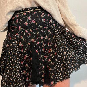 Free People FP One Black Rosebud Patch Mini Skirt